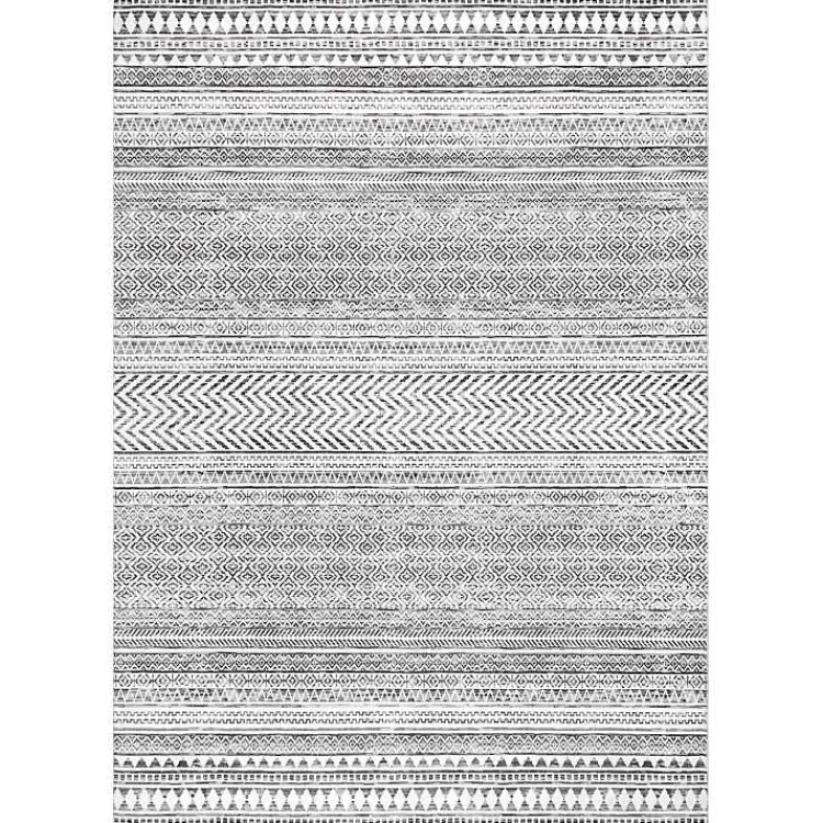 Area Rugs-Kirklands Home Black Tribal Geometric Washable Area Rug, 5x8