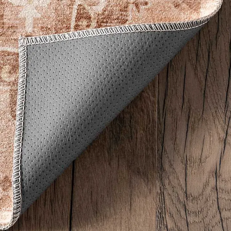 Area Rugs-Kirklands Home Lottie Peach Vintage Washable Area Rug, 8x10 Orange