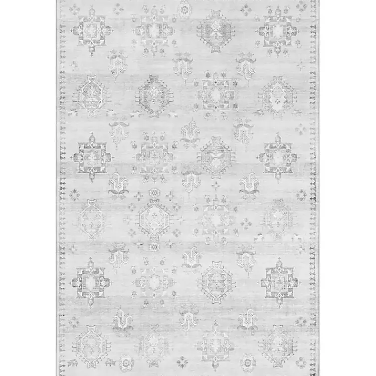 Area Rugs-Kirklands Home Lottie Vintage Washable Area Rug, 8x10 Gray