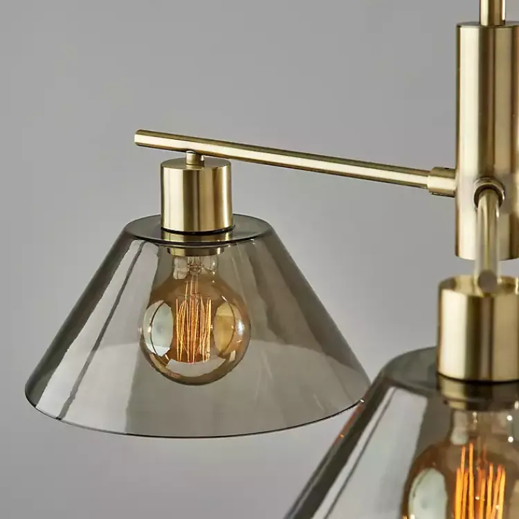 Chandeliers & Pendant Lighting-Kirklands Home Gold Smoked Glass Chandelier