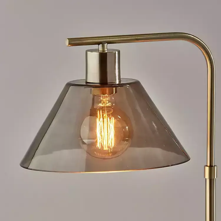 Table Lamps-Kirklands Home Gold Smoked Glass Table Lamp Gray