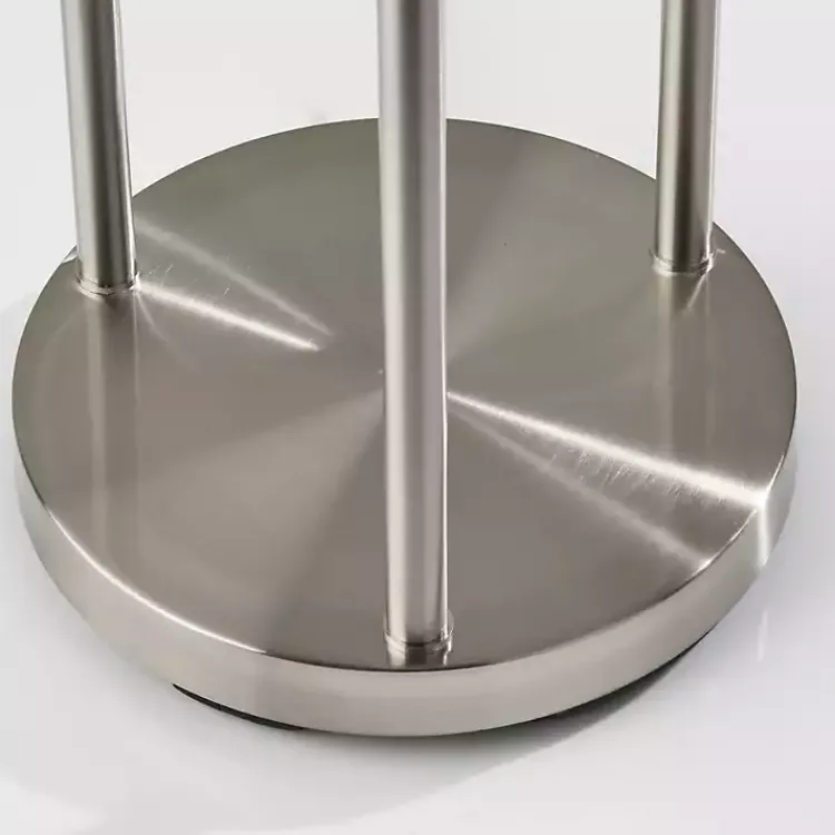 Floor Lamps-Kirklands Home Silver Globe 3-Light Shelf Floor Lamp