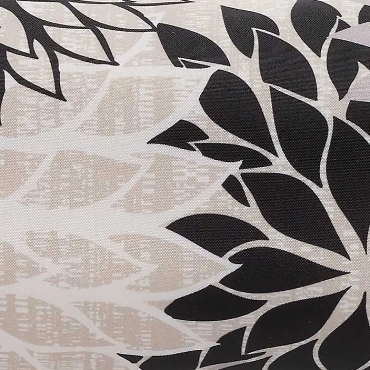 Outdoor Cushions & Pillows-Kirklands Home and Beige Floral Outdoor Bolster Pillow Black