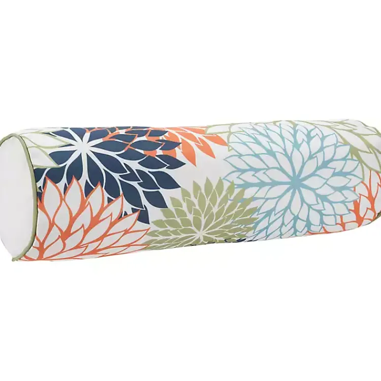 Outdoor Cushions & Pillows-Kirklands Home color Floral Outdoor Bolster Pillow Multi