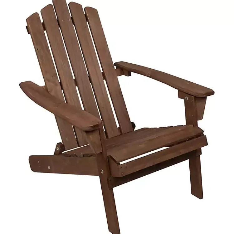 Outdoor Seating-Kirklands Home Folding Outdoor Adirondack Chair Brown