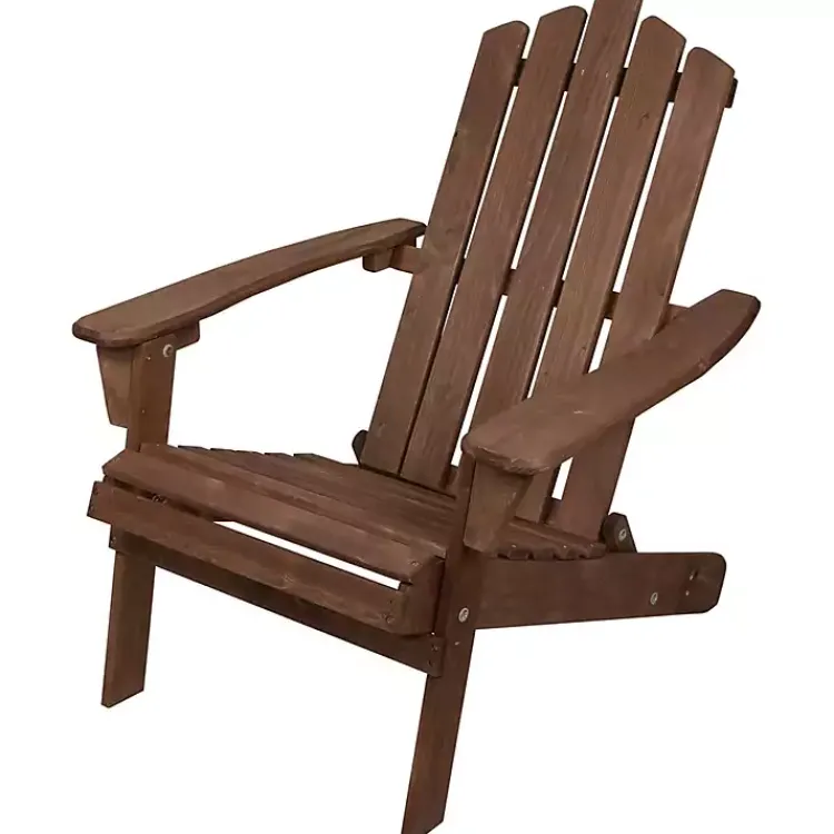 Outdoor Seating-Kirklands Home Folding Outdoor Adirondack Chair Brown