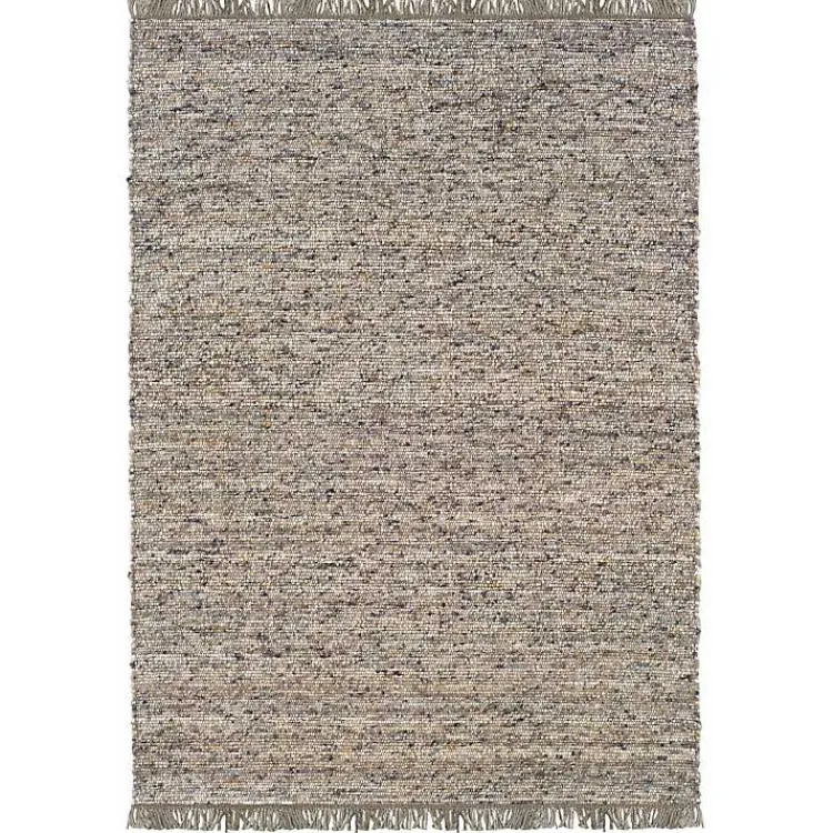 Area Rugs-Kirklands Home Speckled Woven Wool and Jute Area Rug, 7x10 Gray