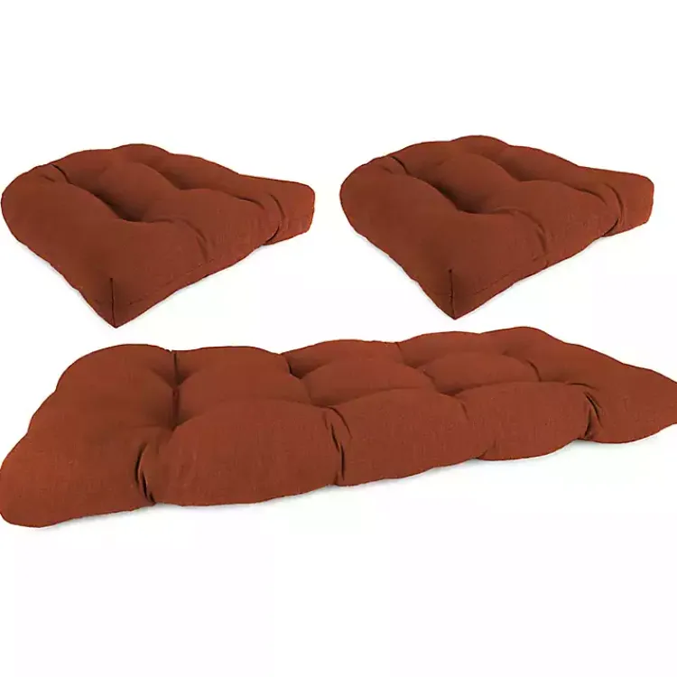 Outdoor Cushions & Pillows-Kirklands Home French Edge 3-pc. Outdoor Wicker Cushion Set Red