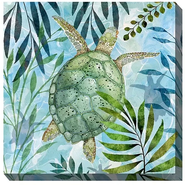 Outdoor Wall Decor-Kirklands Home Coastal Turtle Outdoor Canvas Art Print