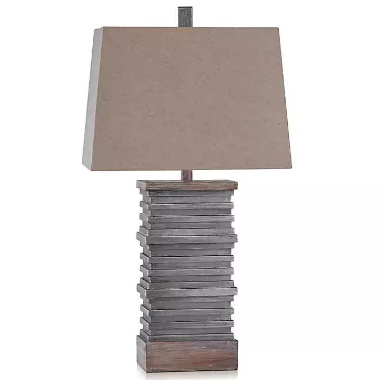 Table Lamps-Kirklands Home Stacked Plates Table Lamp Gray