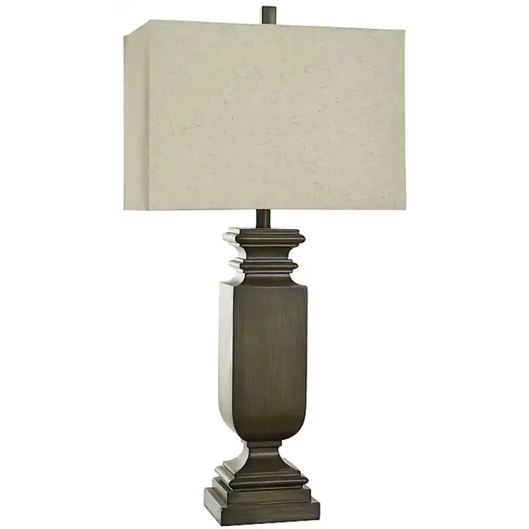 Table Lamps-Kirklands Home Brown Traditional Rectangular Table Lamp
