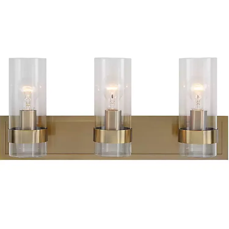 Chandeliers & Pendant Lighting-Kirklands Home Metal 3-Shade Vanity Light Gold