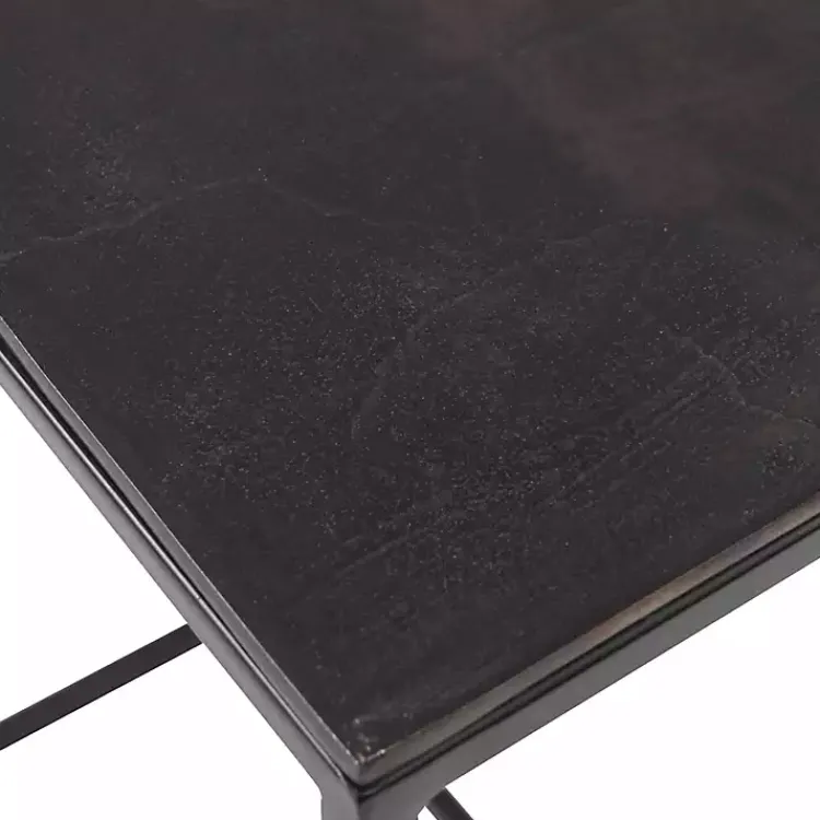 Accent & End Tables-Kirklands Home Bronze & Metal Nesting Side Tables, Set of 3 Black