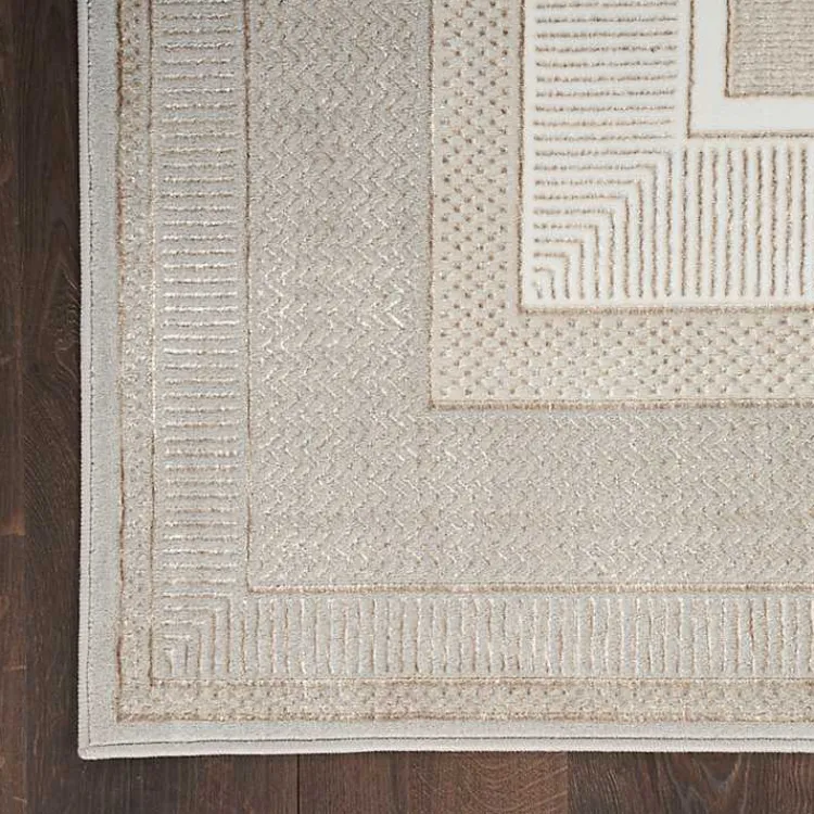 Area Rugs-Kirklands Home Ivory and Gold Modern Glam Area Rug, 5x7