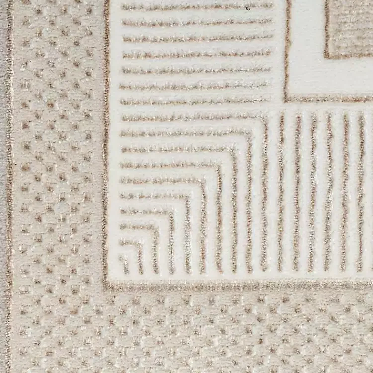 Area Rugs-Kirklands Home Ivory and Gold Modern Glam Area Rug, 7x9