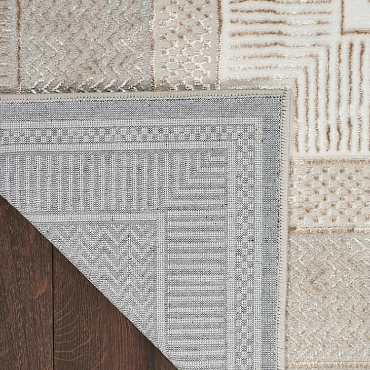 Area Rugs-Kirklands Home Ivory and Gold Modern Glam Area Rug, 7x9