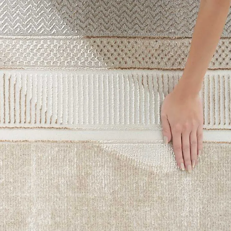 Area Rugs-Kirklands Home Ivory and Gold Modern Glam Area Rug, 7x9