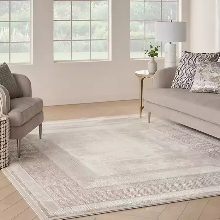 Area Rugs-Kirklands Home Ivory and Gold Modern Glam Area Rug, 7x9