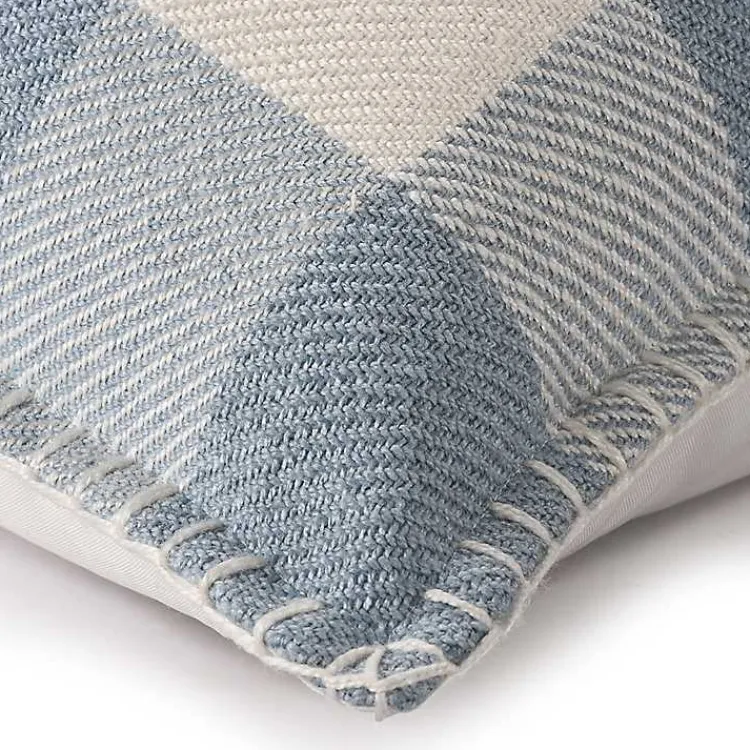 Outdoor Cushions & Pillows-Kirklands Home Blue Buffalo Check Stitched Outdoor Throw Pillow