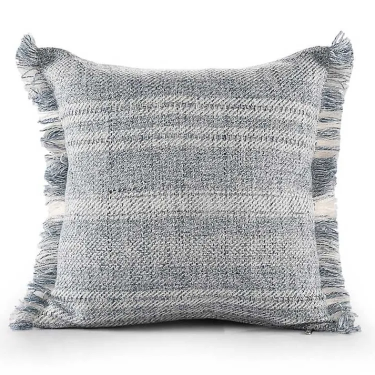 Outdoor Cushions & Pillows-Kirklands Home Denim Contemporary Stripe Outdoor Throw Pillow