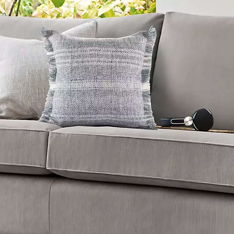 Outdoor Cushions & Pillows-Kirklands Home Denim Contemporary Stripe Outdoor Throw Pillow