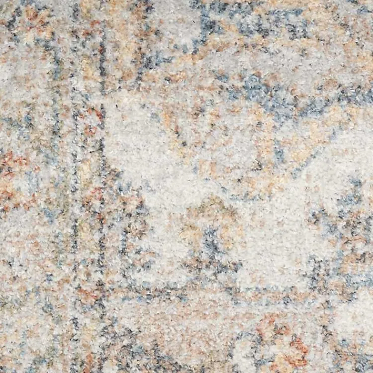 Area Rugs-Kirklands Home Pastel Medallion Washable Area Rug, 5x7 Gray