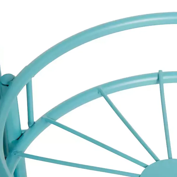 Planters-Kirklands Home Turquoise Metal Starburst 3-Tier Plant Stand Blue