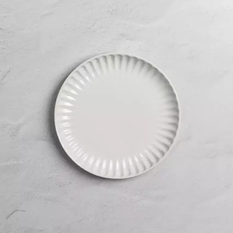 Dinnerware-Kirklands Home Petals Ceramic Salad Plate White