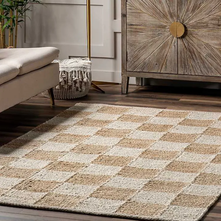 Area Rugs-Kirklands Home Checkered Jute Area Rug, 8x10
