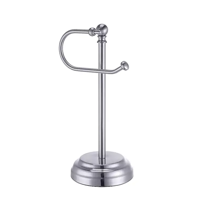 Bathroom Accessories-Kirklands Home Hook Countertop Towel Holder Silver