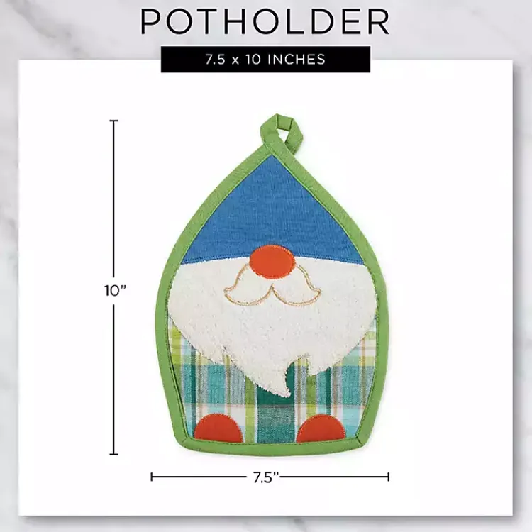 Kitchen Accessories-Kirklands Home Plaid Garden Gnome 3-pc. Towel and Pot Holder Set