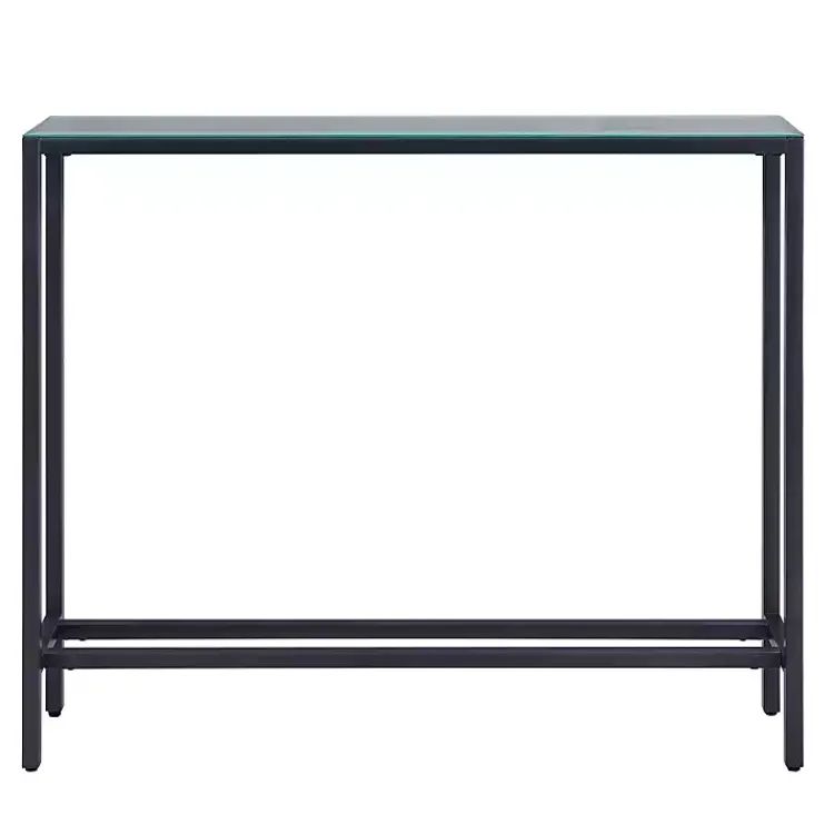 Console Tables-Kirklands Home Metal Mirrored Top Slim Console Table Gray