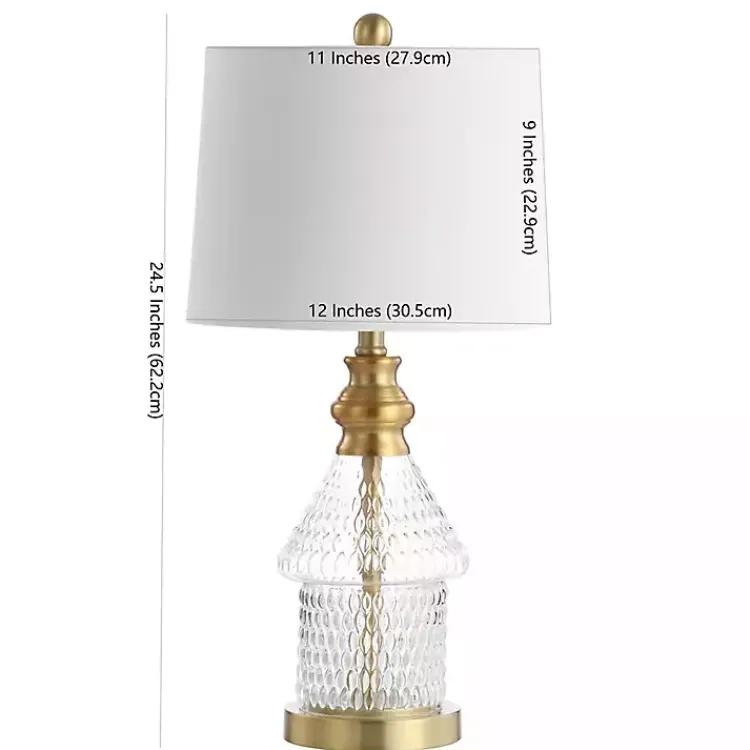 Table Lamps-Kirklands Home Gold and Clear Bubble Glass Table Lamp White