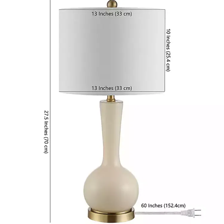 Table Lamps-Kirklands Home Glazed Glass Teardrop Table Lamp Ivory