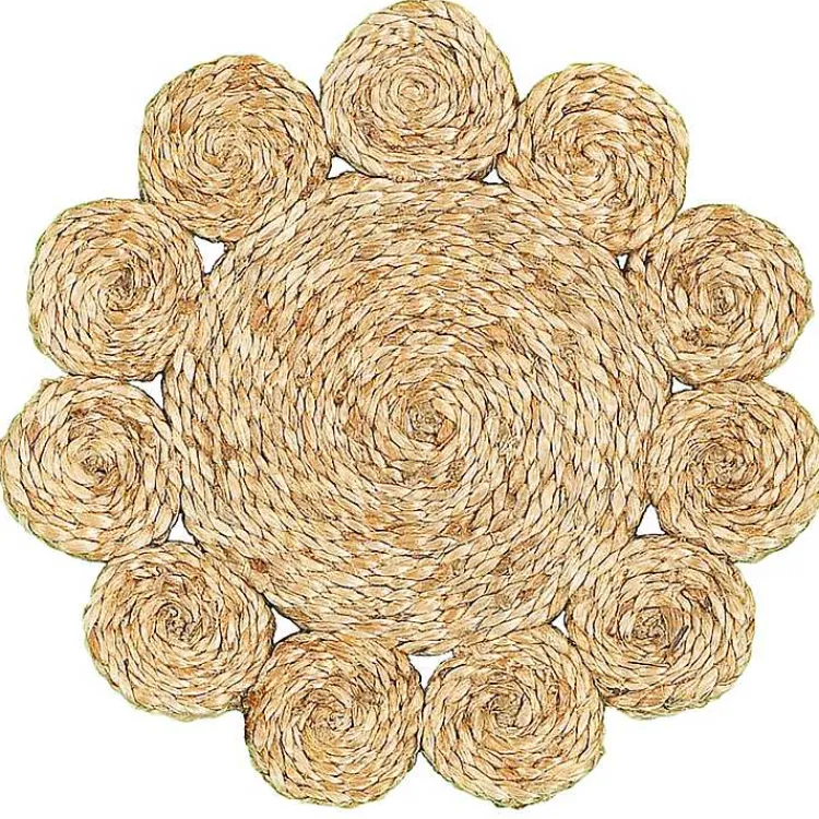 Table Linens-Kirklands Home Round Braided Natural Jute Placemats, Set of 2 Tan