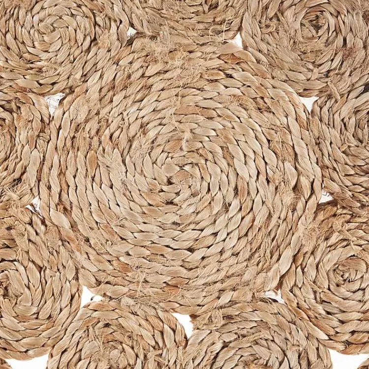 Table Linens-Kirklands Home Round Decorative Braided Jute Placemats, Set of 2 Tan