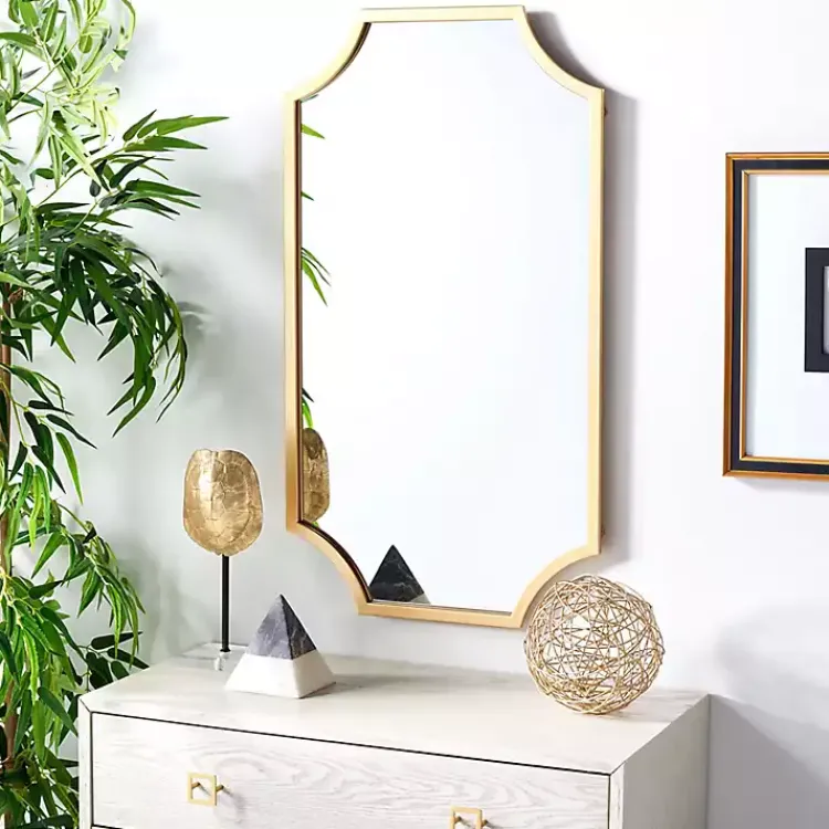 Decorative Mirrors-Kirklands Home Elenin Gold Scalloped Wall Mirror
