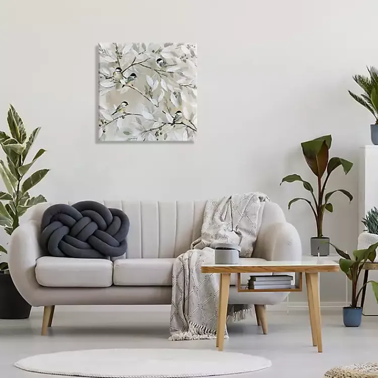 Canvas Art-Kirklands Home Chickadee Birds on Branch Canvas Art Print, 24x24