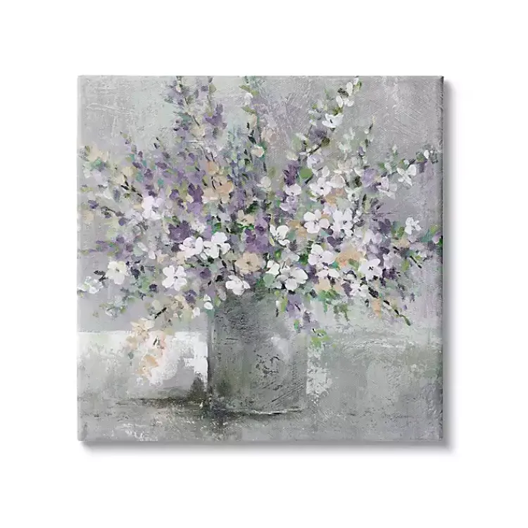 Canvas Art-Kirklands Home Blossoming Aster Bouquet Canvas Print, 36x36 in. Gray