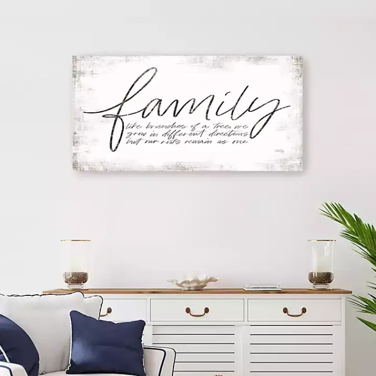 Wall Quotes & Signs-Kirklands Home Family Branches Canvas Art Print, 40x20 in. White