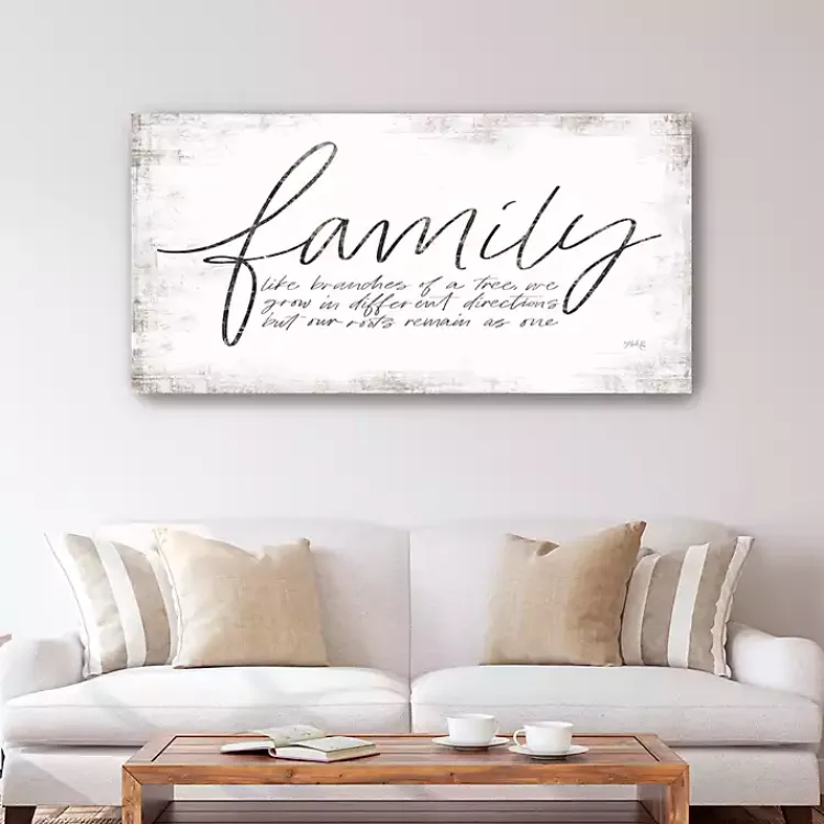 Wall Quotes & Signs-Kirklands Home Family Branches Canvas Art Print, 60x30 in. White