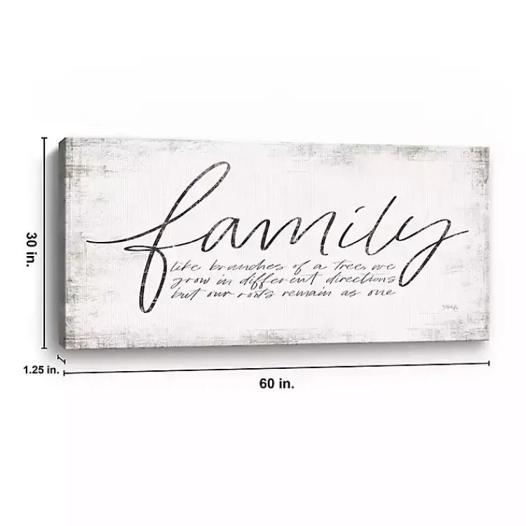 Wall Quotes & Signs-Kirklands Home Family Branches Canvas Art Print, 60x30 in. White