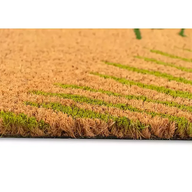 Doormats-Kirklands Home Green Palm Fronds Welcome Coir Doormat