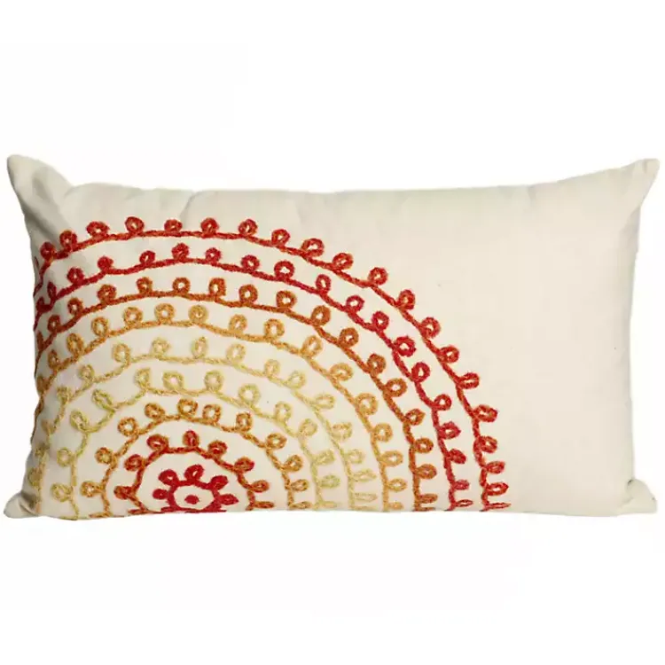 Outdoor Cushions & Pillows-Kirklands Home Warm Lamontage Swirl Outdoor Lumbar Pillow Ivory