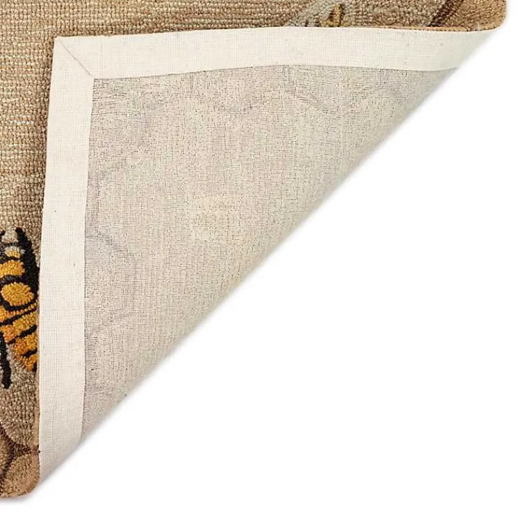 Outdoor Rugs-Kirklands Home Natural Honeycomb & Bees Outdoor Accent Rug