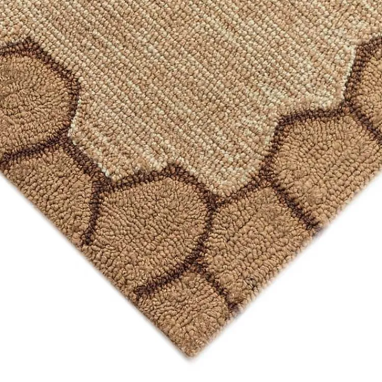 Outdoor Rugs-Kirklands Home Honeycomb Bees Outdoor Area Rug, 5x7