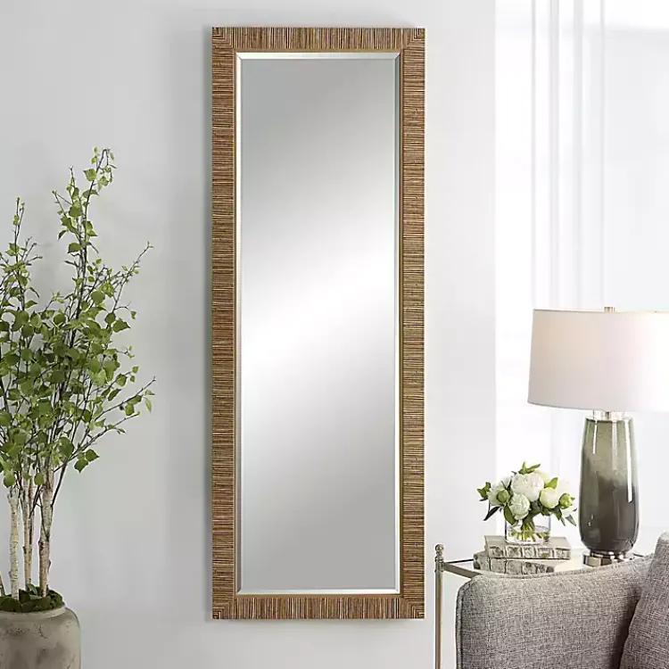 Decorative Mirrors-Kirklands Home Natural Coastal Full-Length Wall Mirror