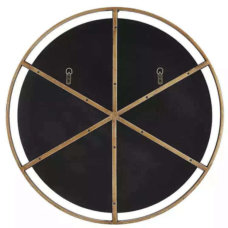 Decorative Mirrors-Kirklands Home Gold Suspended Round Wall Mirror