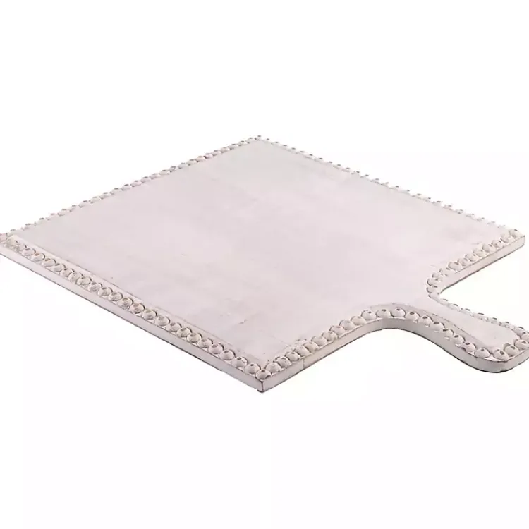 Serving & Entertaining-Kirklands Home washed Wood Beaded Edge Cutting Board, 14x18 White