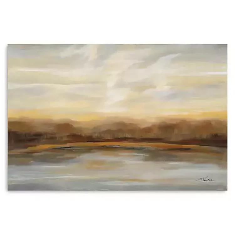 Canvas Art-Kirklands Home Fall Lake Sunset Canvas Art Print, 48x32 in.